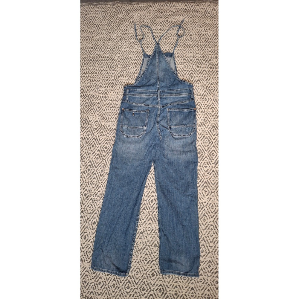 Pilcro Anthropologie Denim Overalls Medium Wash Straight Leg Button Front 27 - Picture 7 of 13